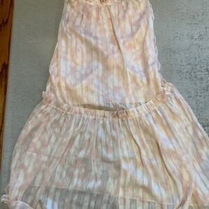 BCBG pink striped long maxi skirt. Size xs
